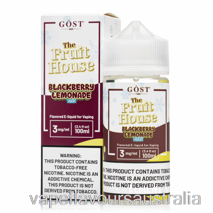 Vape Nicotine Australia Iced Blackberry Lemonade - The Fruit House - GOST Vapor - 100mL 0mg